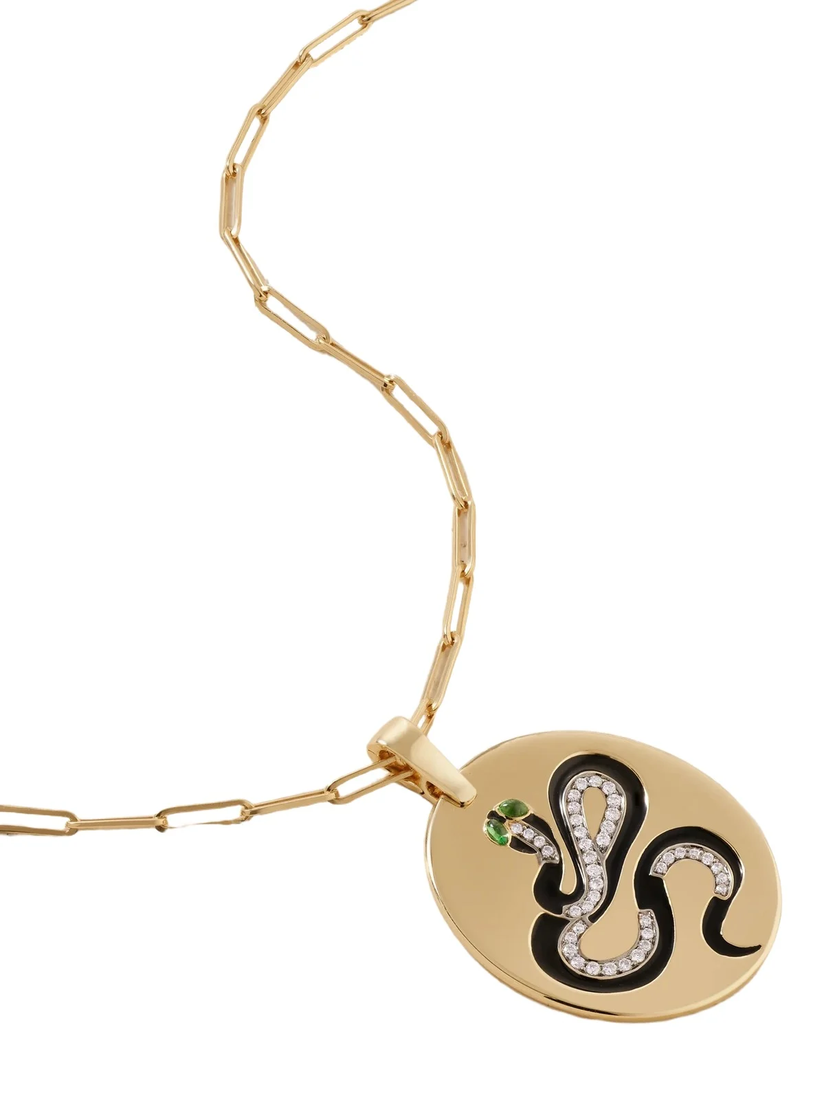 Snake 18-karat Gold, Diamond, Tsavorite And Enamel Necklace Snake 18-karat Gold, Diamond, Tsavorite And Enamel Necklace