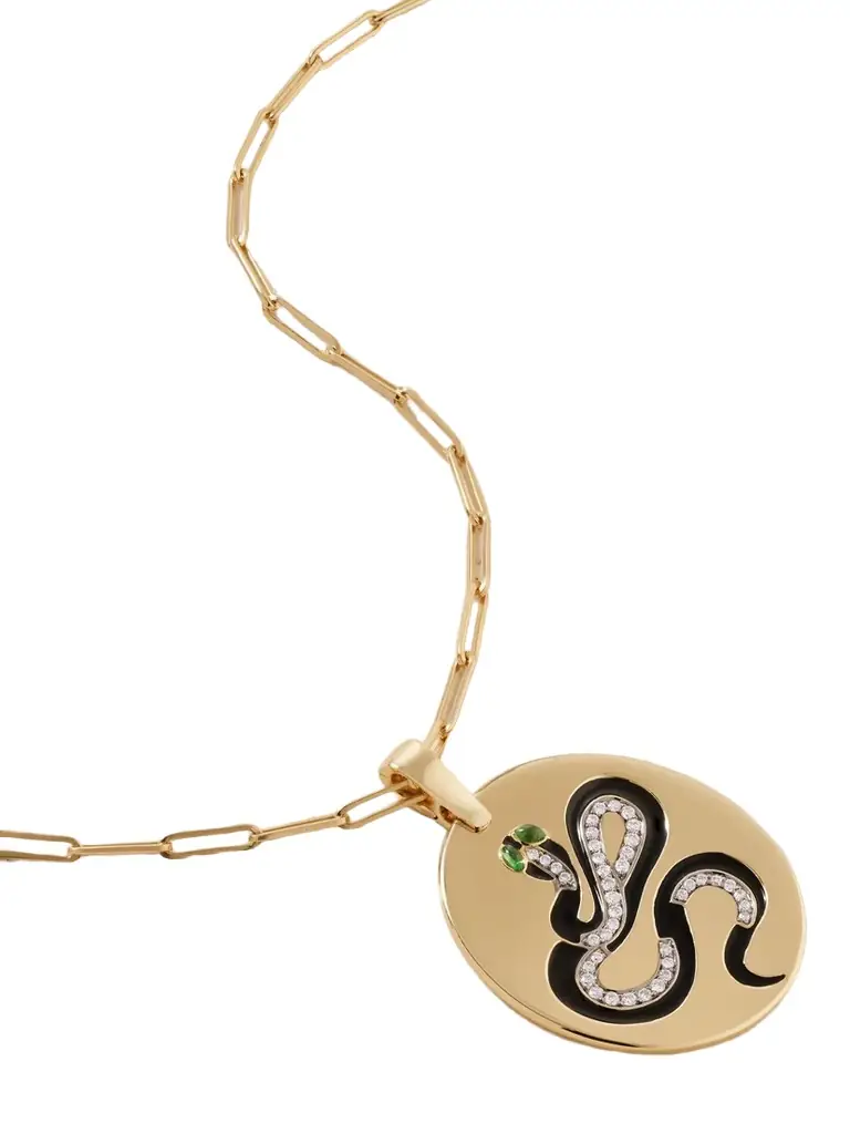 Diane Kordas Snake 18-karat Gold, Diamond, Tsavorite And Enamel Necklace | Image 1 Diane Kordas Snake 18-karat Gold, Diamond, Tsavorite And Enamel Necklace | Image 1