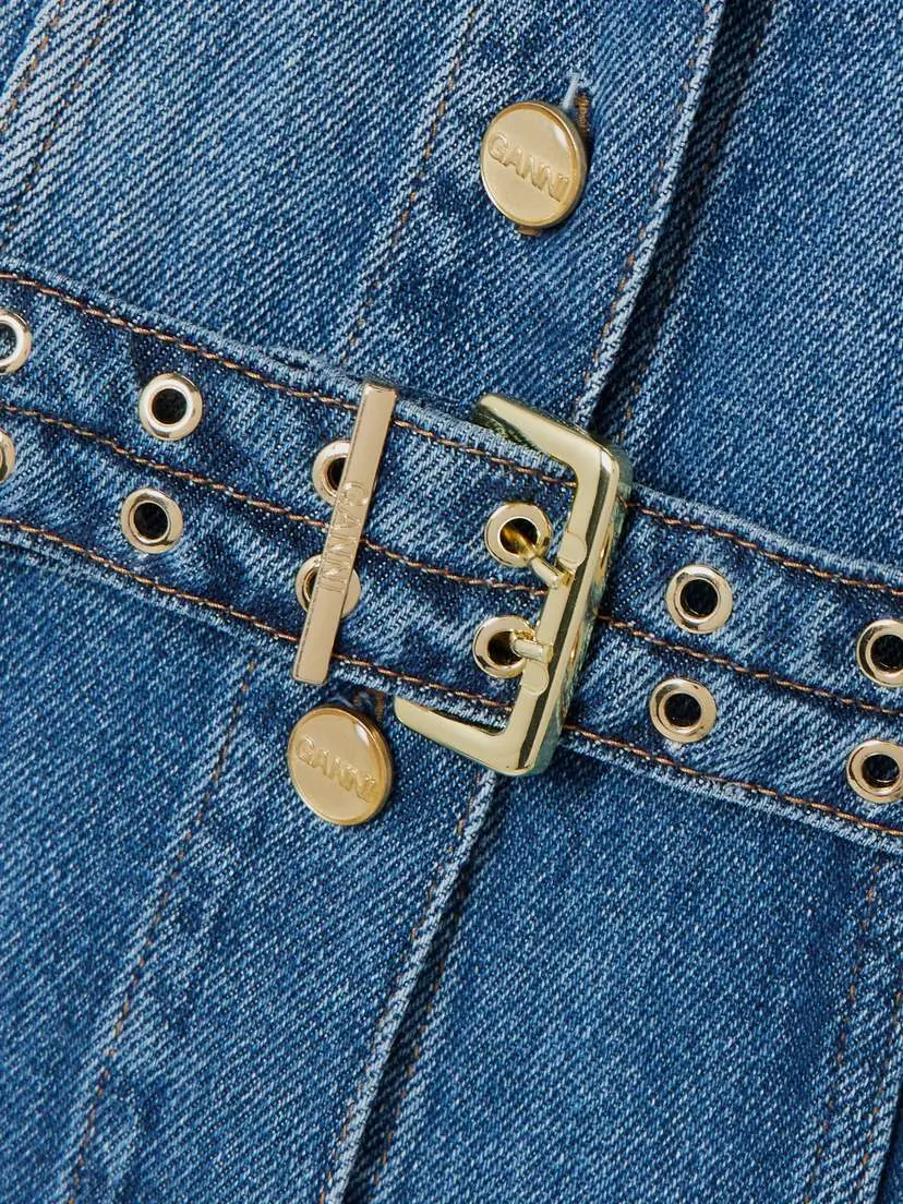 Ganni Belted Frayed Denim Midi Dress | Thumbnail 5 Ganni Belted Frayed Denim Midi Dress | Thumbnail 5