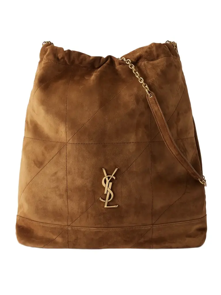 Jamie Quilted Suede Shoulder Bag