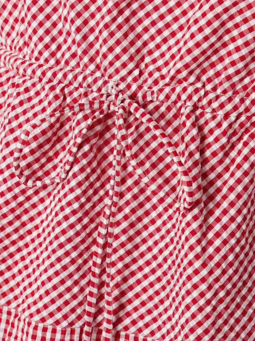 Rosie Assoulin Off-the-shoulder Gingham Cotton-seersucker Midi Dress | Thumbnail 4 Rosie Assoulin Off-the-shoulder Gingham Cotton-seersucker Midi Dress | Thumbnail 4