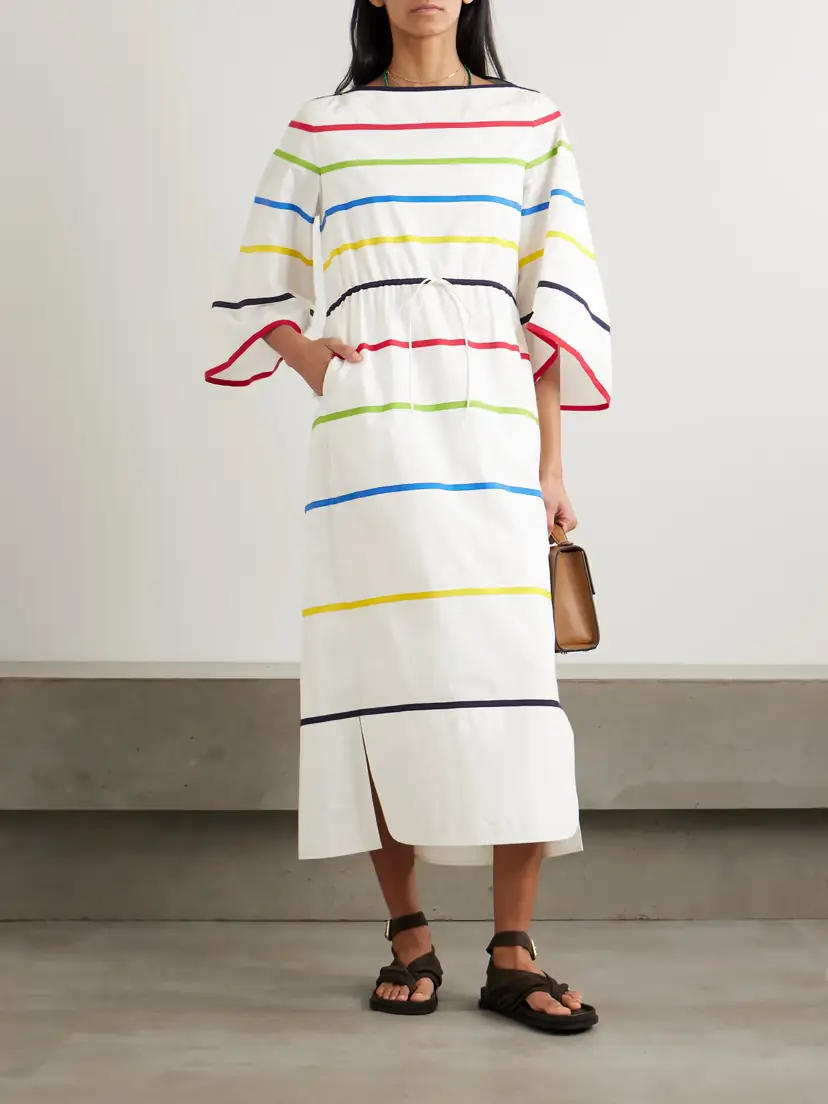 Rosie Assoulin Ribbon Grosgrain-trimmed Cotton-poplin Midi Dress | Thumbnail 2 Rosie Assoulin Ribbon Grosgrain-trimmed Cotton-poplin Midi Dress | Thumbnail 2