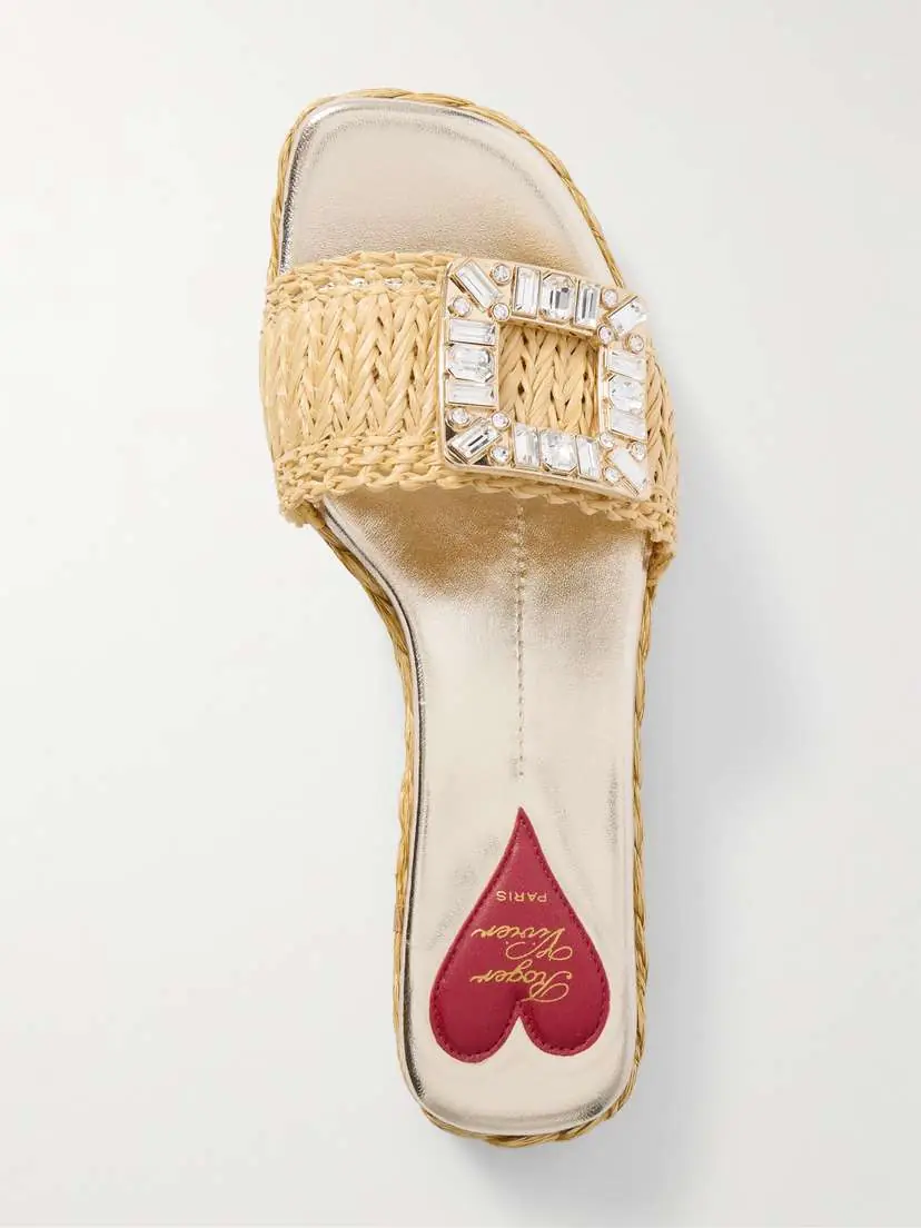 Roger Vivier 25 Crystal-embellished Raffia Sandals | Thumbnail 5 Roger Vivier 25 Crystal-embellished Raffia Sandals | Thumbnail 5