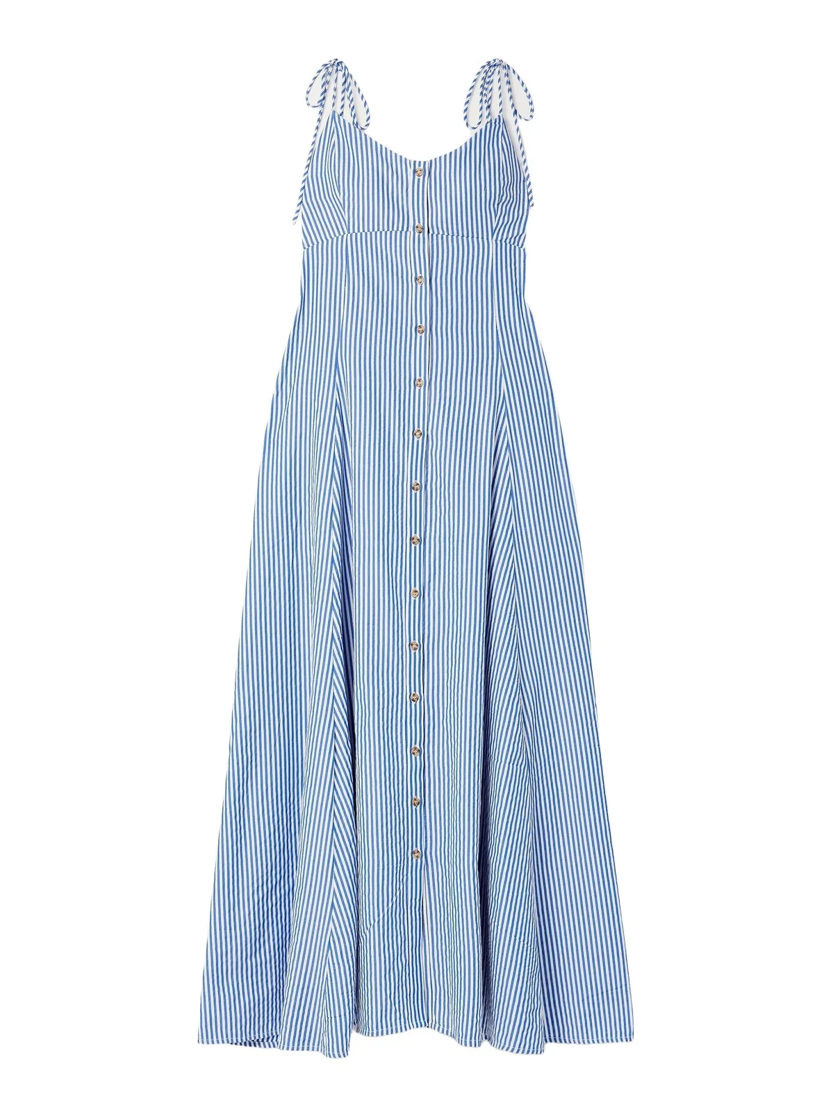 High Garden Pleated Striped Poplin Maxi Dress High Garden Pleated Striped Poplin Maxi Dress