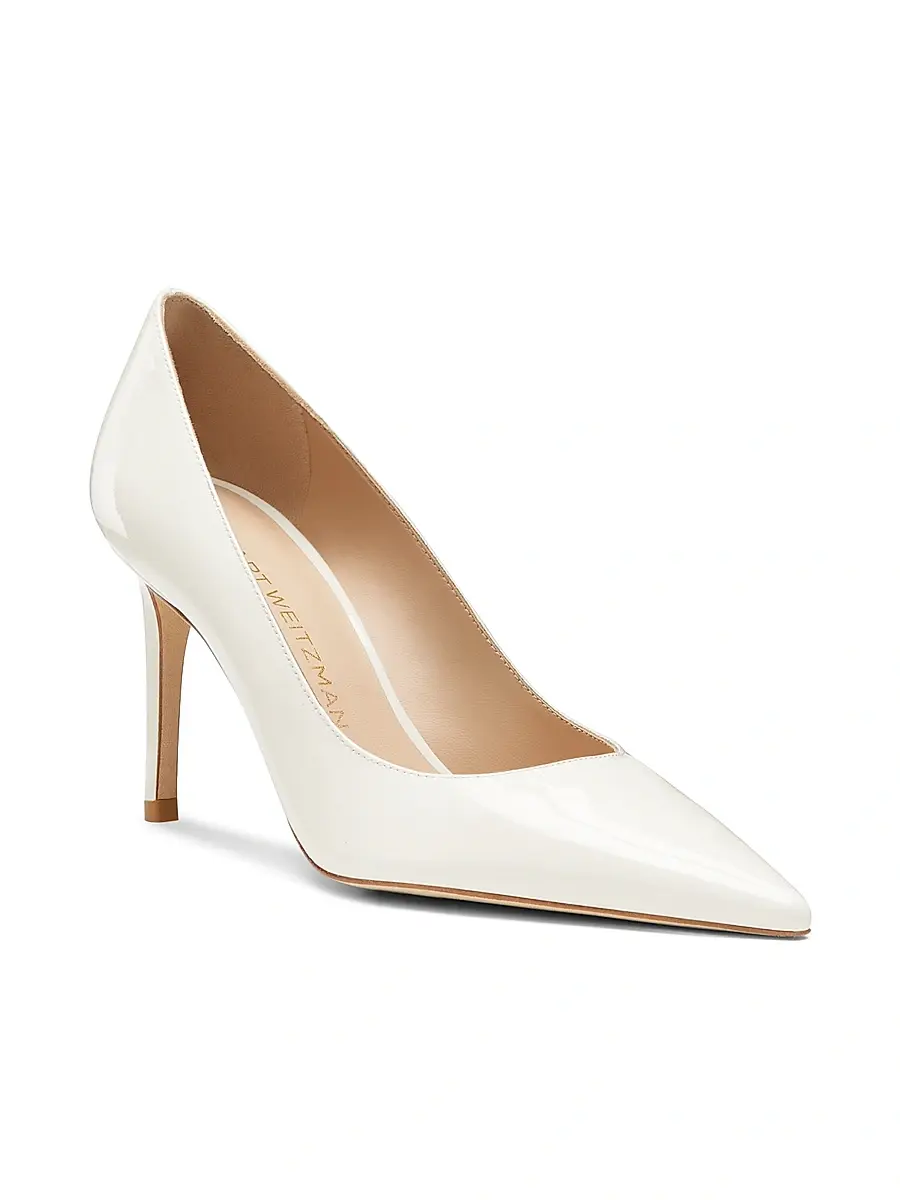 Stuart Weitzman Women's Power 75MM Patent Leather Pumps | Thumbnail 2 Stuart Weitzman Women's Power 75MM Patent Leather Pumps | Thumbnail 2