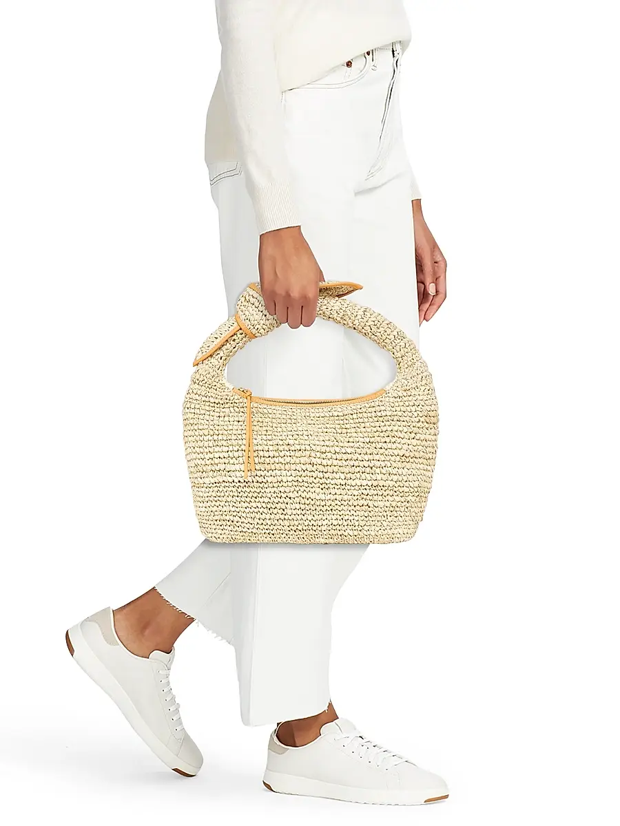 Poolside Women's The Josie Raffia Top Handle Bag - Mixed Natural | Thumbnail 2 Poolside Women's The Josie Raffia Top Handle Bag - Mixed Natural | Thumbnail 2