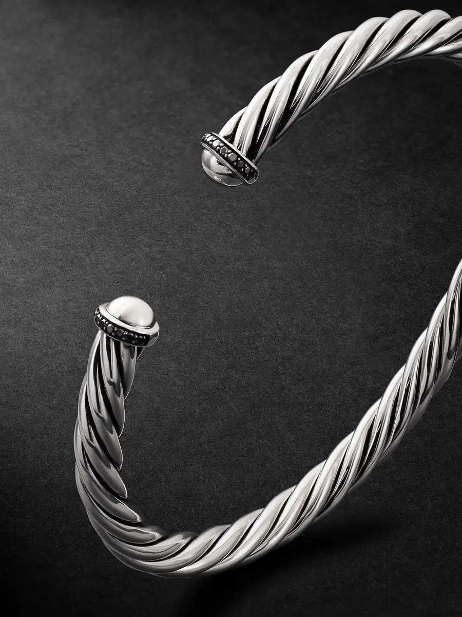 David Yurman Modern Cable Sterling Silver Blackened Diamond Cuff - Men | Thumbnail 3 David Yurman Modern Cable Sterling Silver Blackened Diamond Cuff - Men | Thumbnail 3