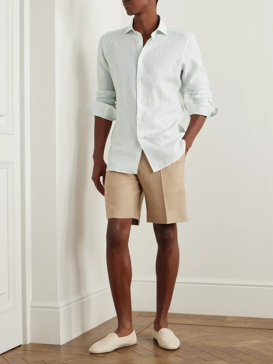 Zegna Straight-Leg Linen Shorts - Men | Thumbnail 2 Zegna Straight-Leg Linen Shorts - Men | Thumbnail 2