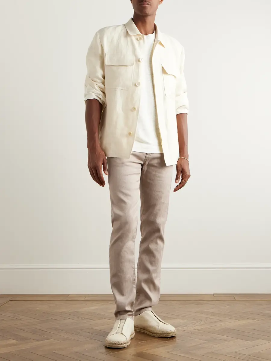Zegna Roccia Slim-Fit Straight-Leg Linen-Blend Trousers - Men | Thumbnail 2