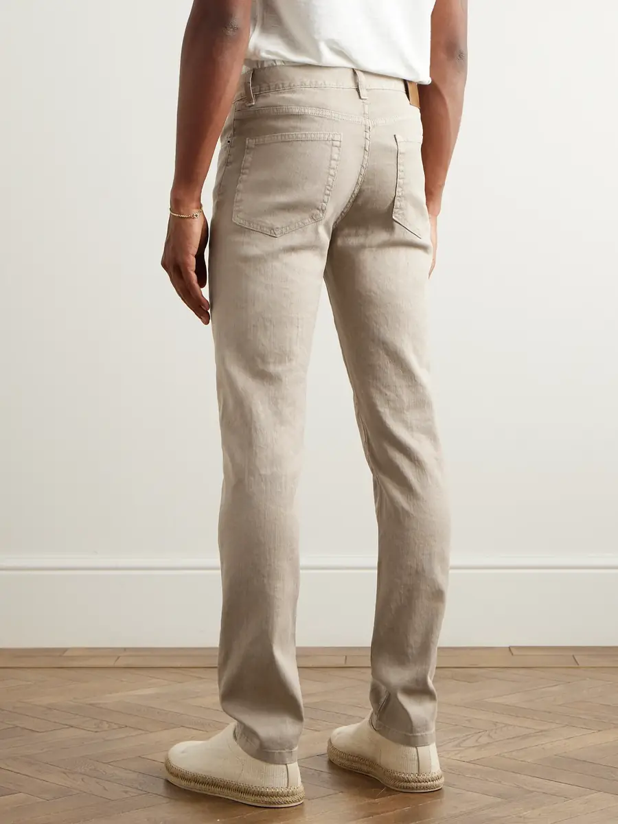Zegna Roccia Slim-Fit Straight-Leg Linen-Blend Trousers - Men | Thumbnail 4