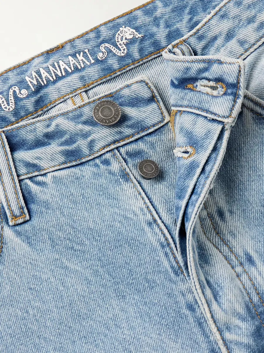 MANAAKI Tama Slim-Fit Straight-Leg Distressed Denim Shorts - Men | Thumbnail 6