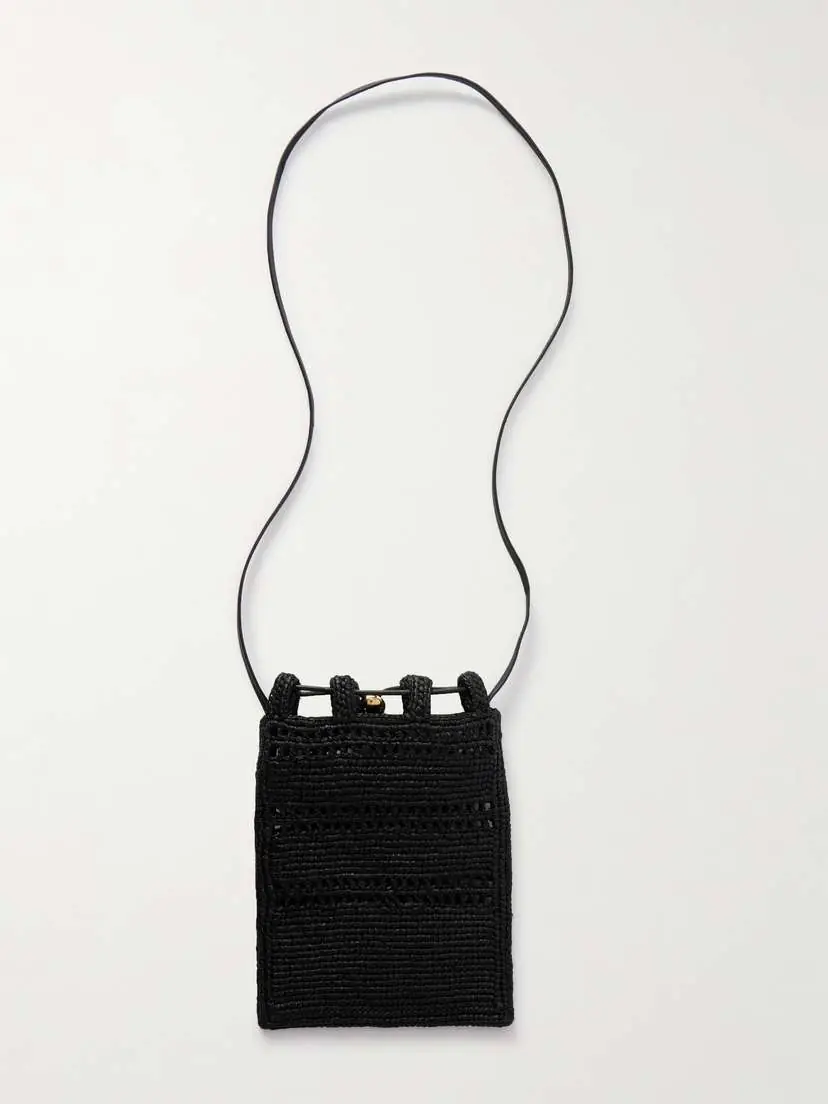 Loewe + Paula's Ibiza Leather-trimmed Embroidered Raffia Shoulder Bag | Thumbnail 3 Loewe + Paula's Ibiza Leather-trimmed Embroidered Raffia Shoulder Bag | Thumbnail 3