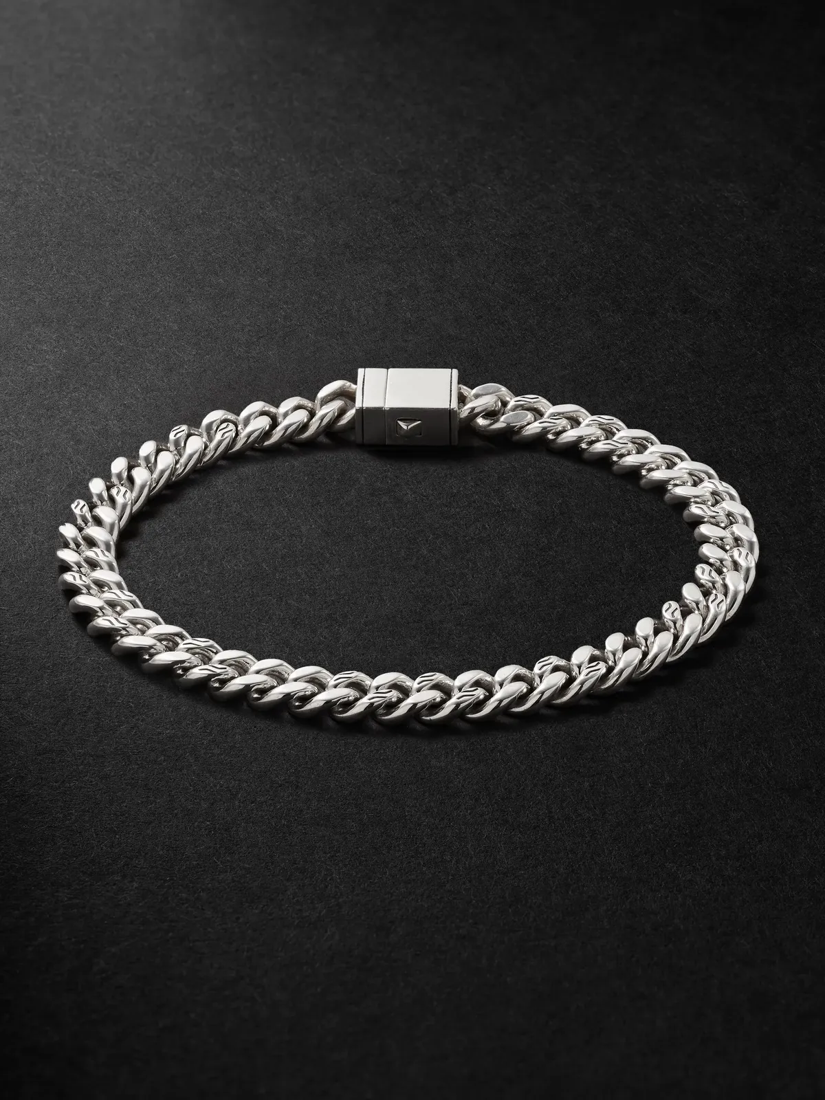Sterling Silver Curb Chain Bracelet - Men