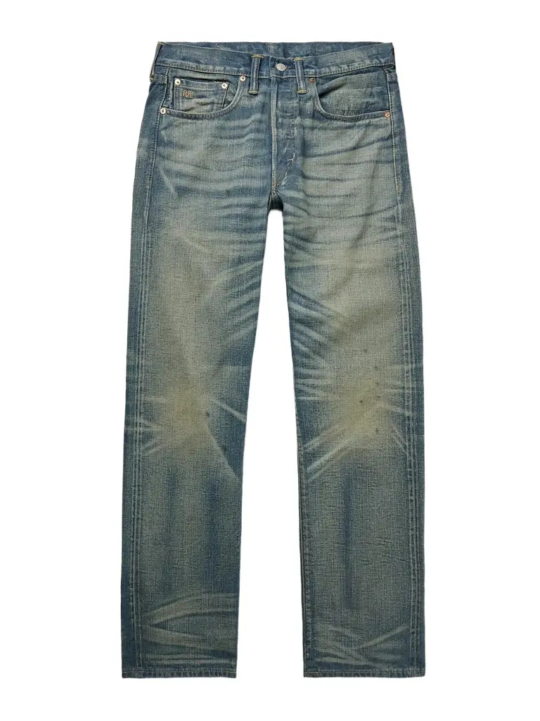 RRL Straight-Leg Distressed Jeans - Men | Image 1 RRL Straight-Leg Distressed Jeans - Men | Image 1