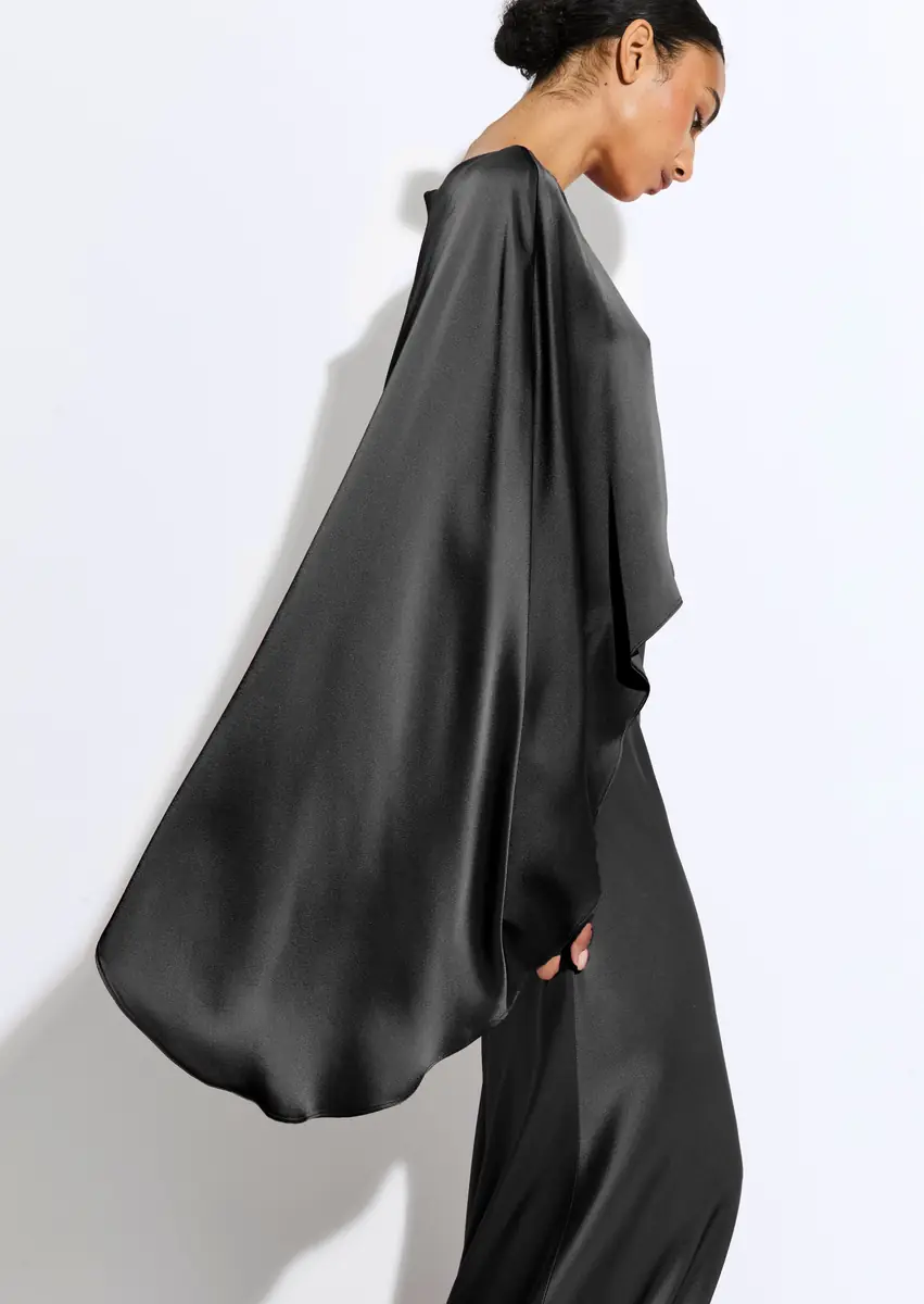 Lapointe Satin Asymmetric Draped Gown | Thumbnail 3 Lapointe Satin Asymmetric Draped Gown | Thumbnail 3