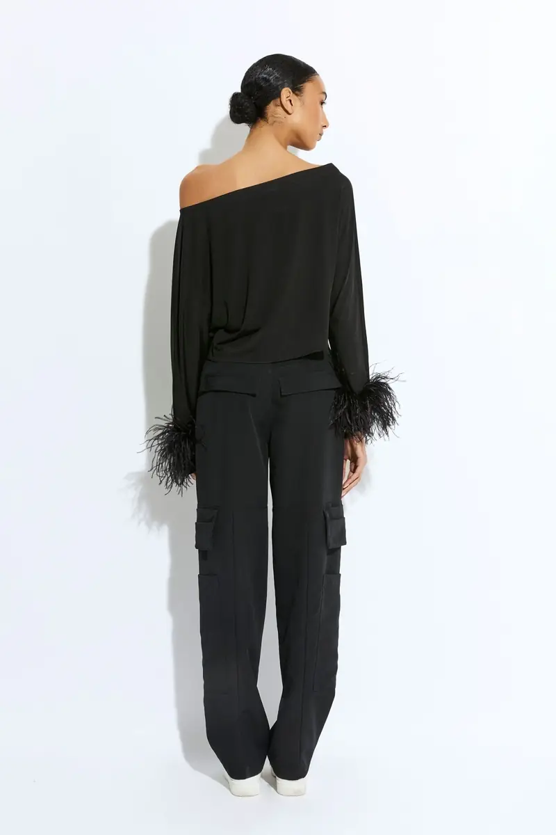 LAPOINTE Stretch Drape Crepe Utility Pant | Thumbnail 2
