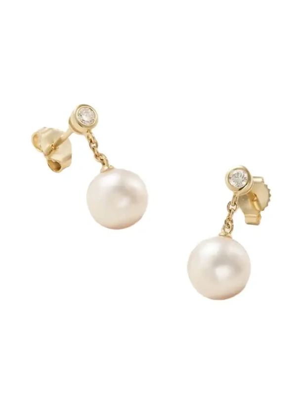 18-karat Gold, Pearl And Diamond Earrings - White