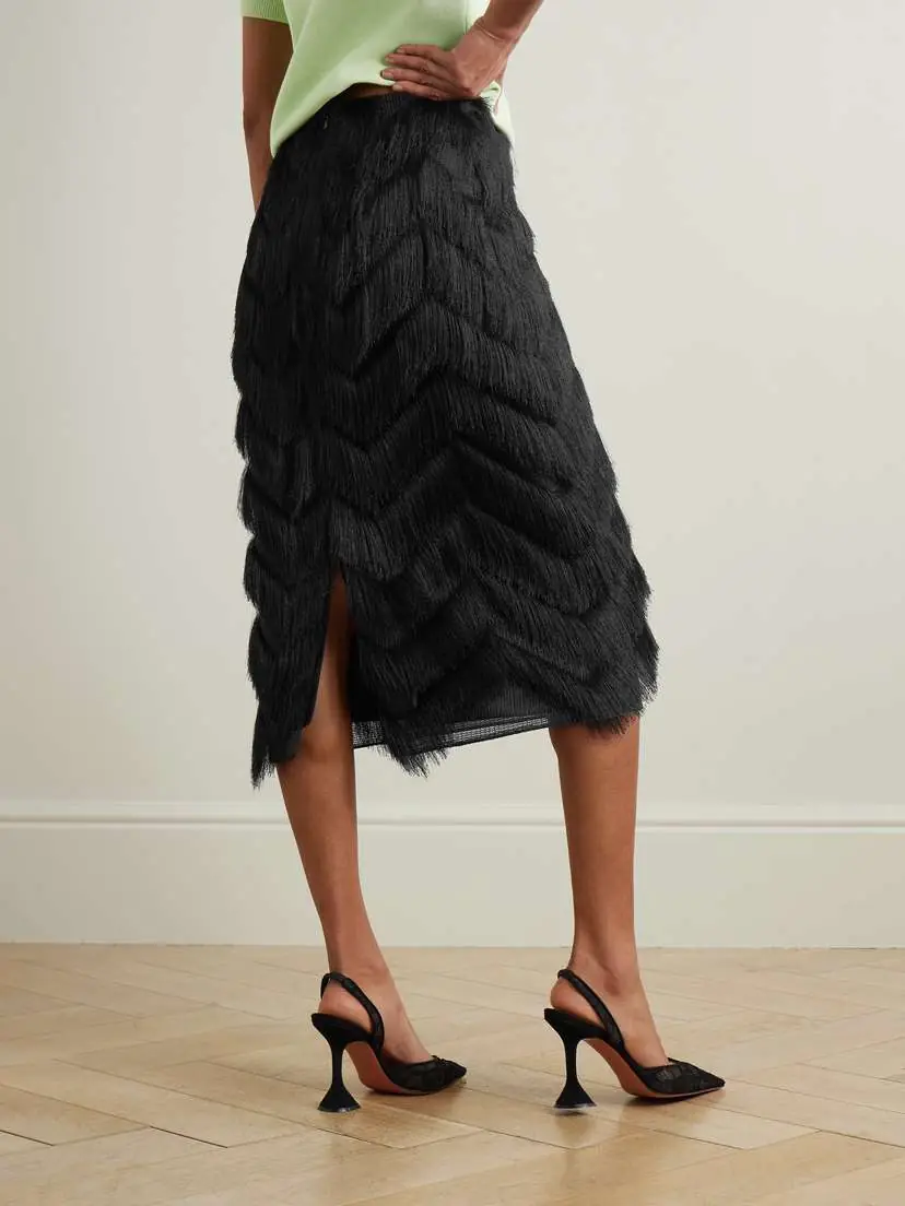 Emilia Wickstead Lorelei Fringed Mesh Midi Skirt | Thumbnail 3 Emilia Wickstead Lorelei Fringed Mesh Midi Skirt | Thumbnail 3