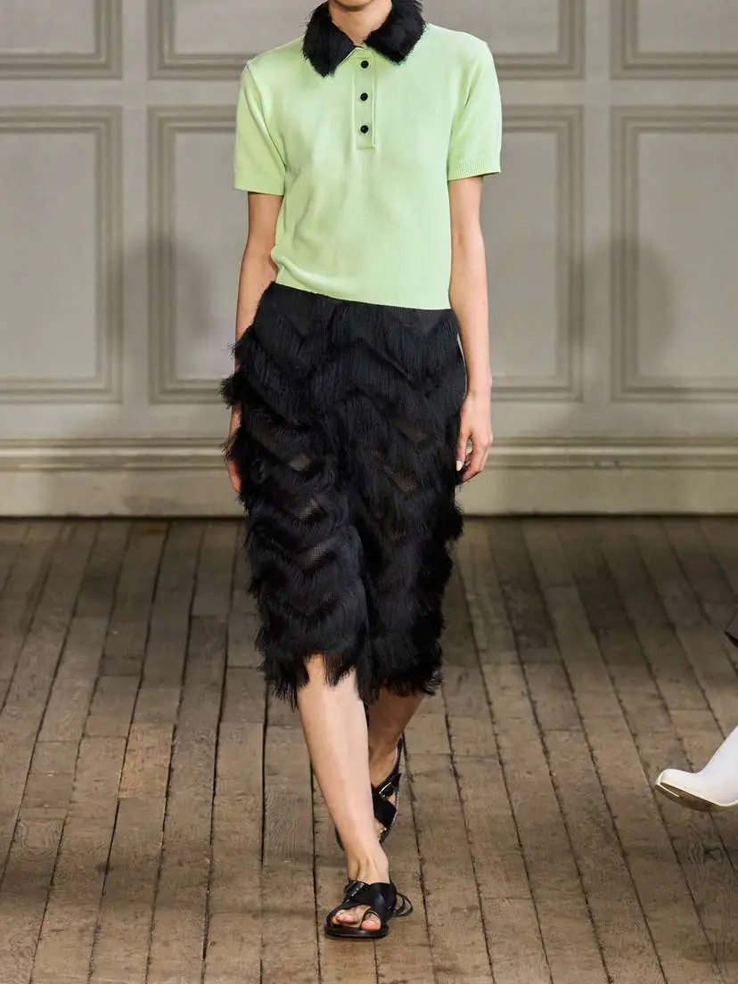 Emilia Wickstead Lorelei Fringed Mesh Midi Skirt | Thumbnail 4 Emilia Wickstead Lorelei Fringed Mesh Midi Skirt | Thumbnail 4