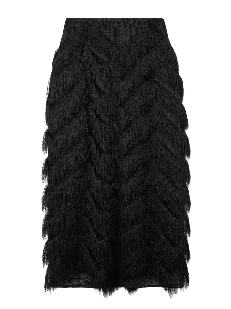 Emilia Wickstead Lorelei Fringed Mesh Midi Skirt | Thumbnail 1 Emilia Wickstead Lorelei Fringed Mesh Midi Skirt | Thumbnail 1