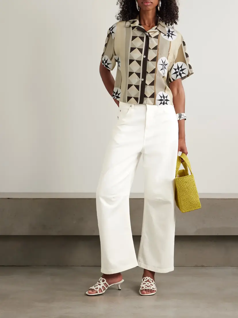 Loewe + Paula's Ibiza Paneled Embellished Mid-rise Barrel-leg Jeans | Thumbnail 2 Loewe + Paula's Ibiza Paneled Embellished Mid-rise Barrel-leg Jeans | Thumbnail 2