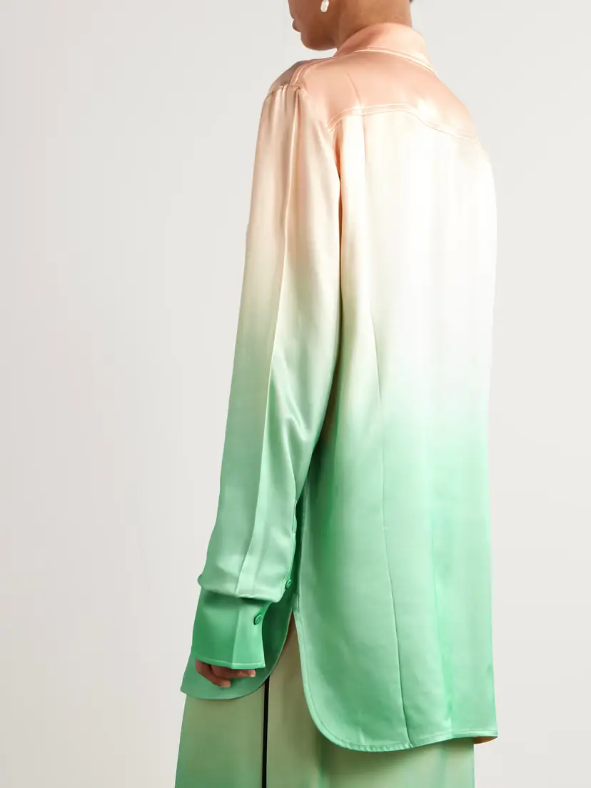 Jil Sander Oversized Tie-detailed Dégradé Satin Shirt | Thumbnail 3
