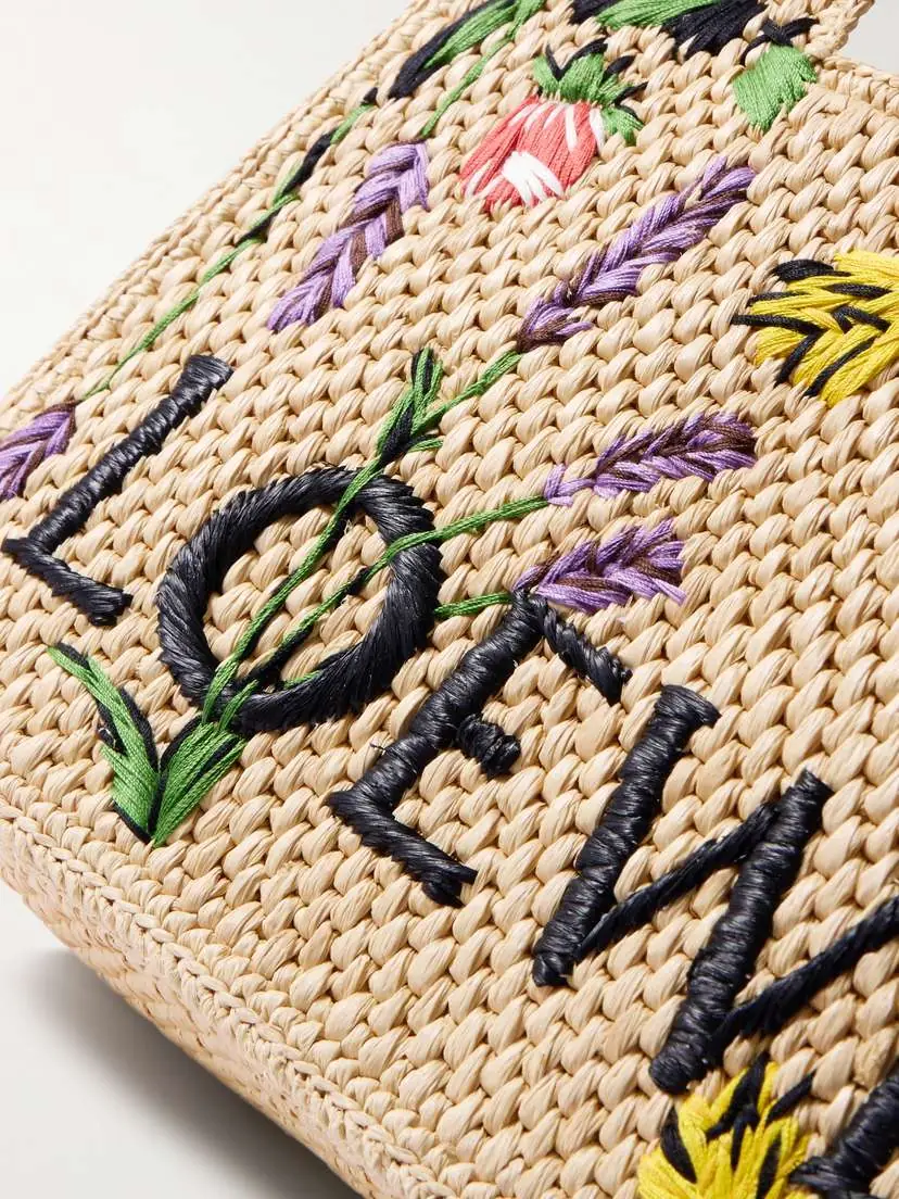Loewe + Paula's Ibiza Small Embroidered Raffia Tote | Thumbnail 4 Loewe + Paula's Ibiza Small Embroidered Raffia Tote | Thumbnail 4