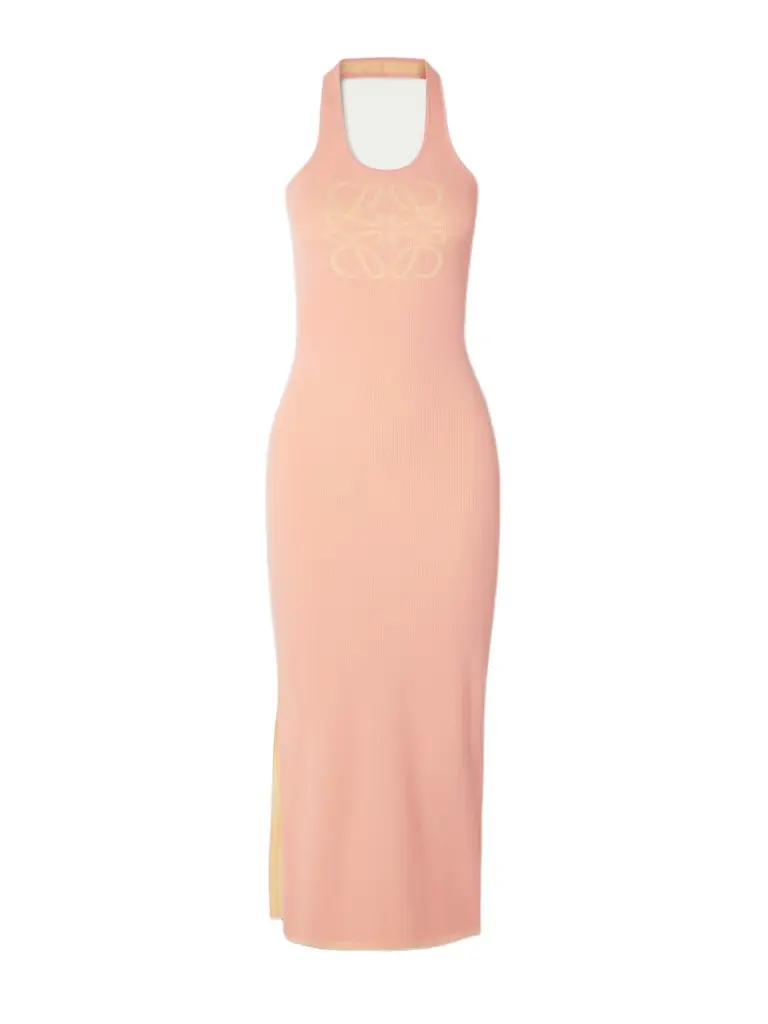 + Paula's Ibiza Jacquard-woven Ribbed Stretch-jersey Midi Dress