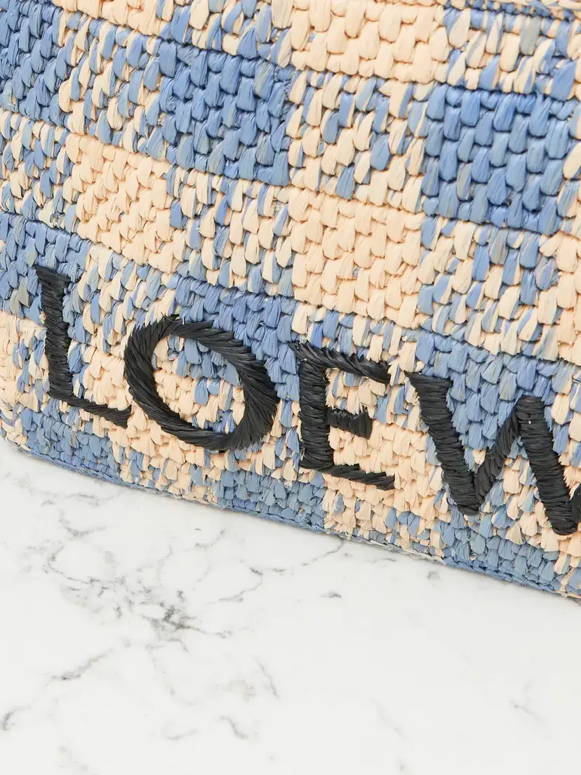Loewe + Paula's Ibiza Embroidered Checked Raffia Tote | Thumbnail 4