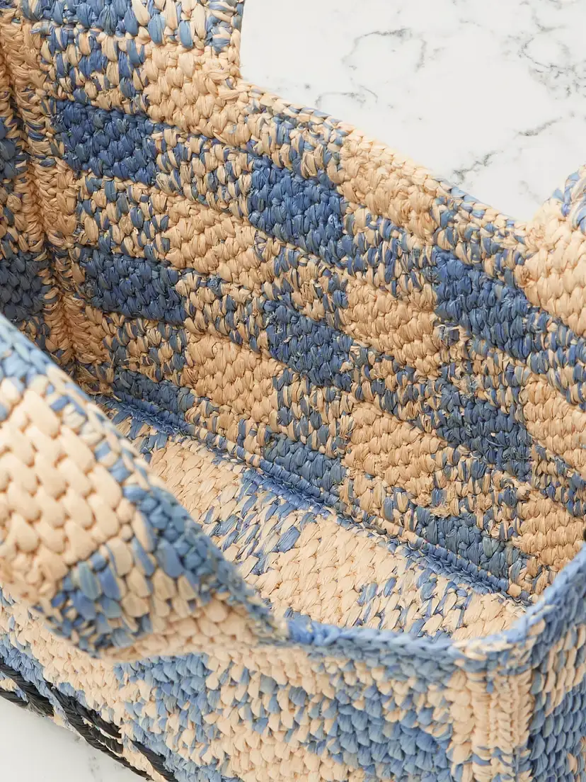 Loewe + Paula's Ibiza Embroidered Checked Raffia Tote | Thumbnail 5