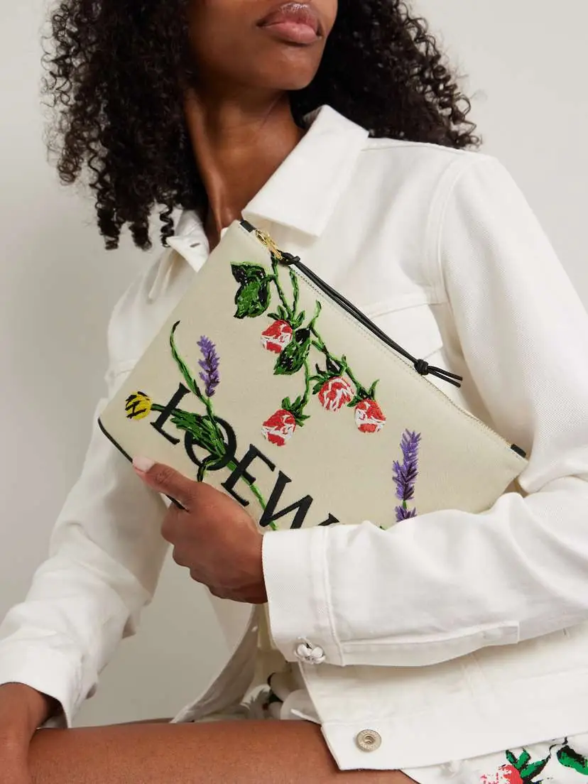 Loewe + Paula's Ibiza Embroidered Canvas Clutch | Thumbnail 2 Loewe + Paula's Ibiza Embroidered Canvas Clutch | Thumbnail 2
