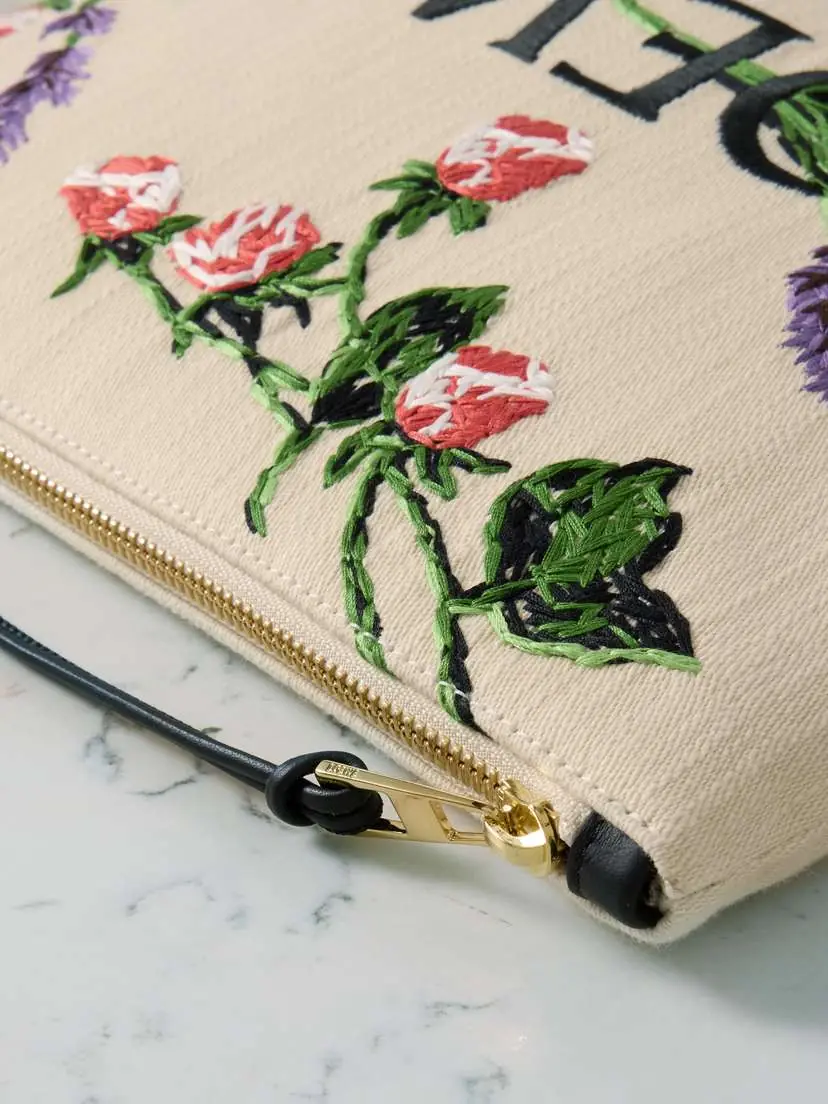 Loewe + Paula's Ibiza Embroidered Canvas Clutch | Thumbnail 4 Loewe + Paula's Ibiza Embroidered Canvas Clutch | Thumbnail 4