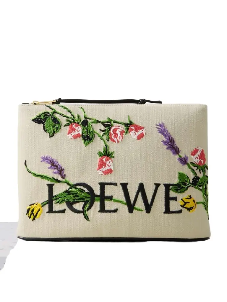 Loewe + Paula's Ibiza Embroidered Canvas Clutch | Thumbnail 1 Loewe + Paula's Ibiza Embroidered Canvas Clutch | Thumbnail 1
