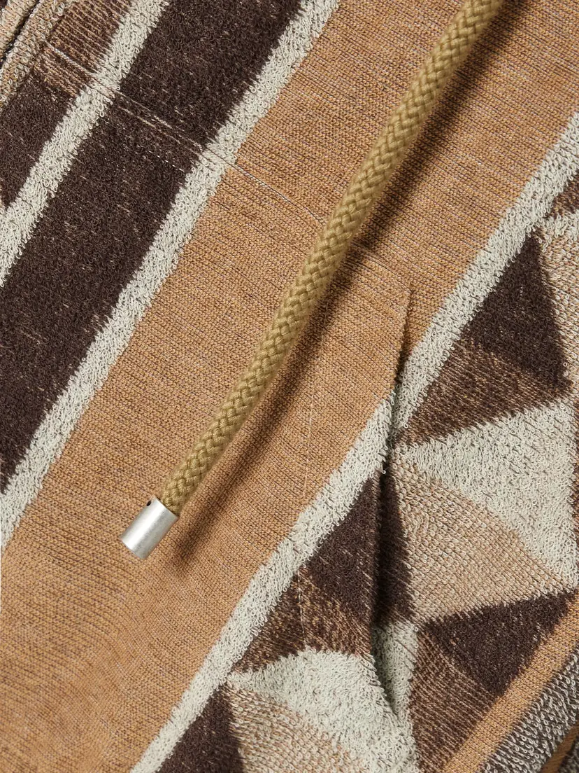 Loewe + Paula's Ibiza Cropped Jacquard-woven Cotton-blend Terry Hoodie | Thumbnail 6
