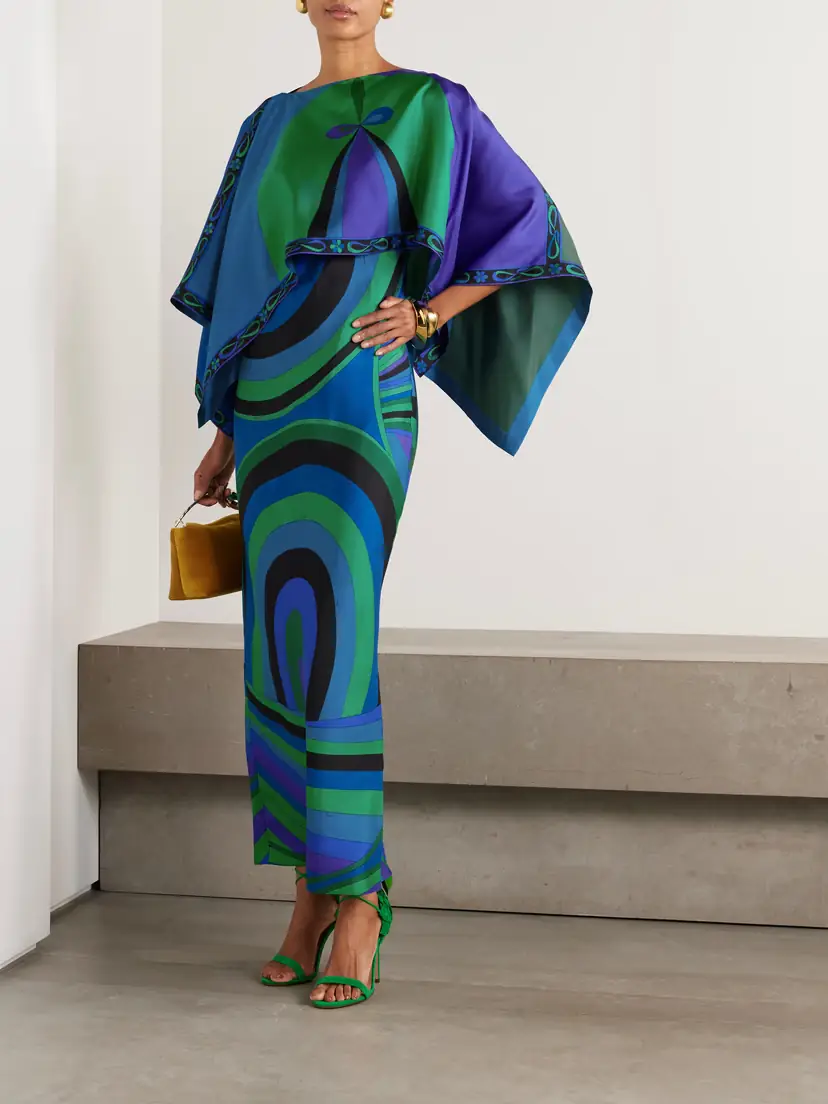 PUCCI Layered Printed Silk-twill Maxi Dress | Thumbnail 2 PUCCI Layered Printed Silk-twill Maxi Dress | Thumbnail 2