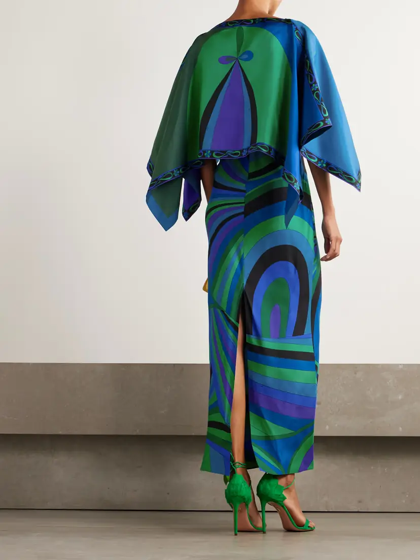 PUCCI Layered Printed Silk-twill Maxi Dress | Thumbnail 3 PUCCI Layered Printed Silk-twill Maxi Dress | Thumbnail 3