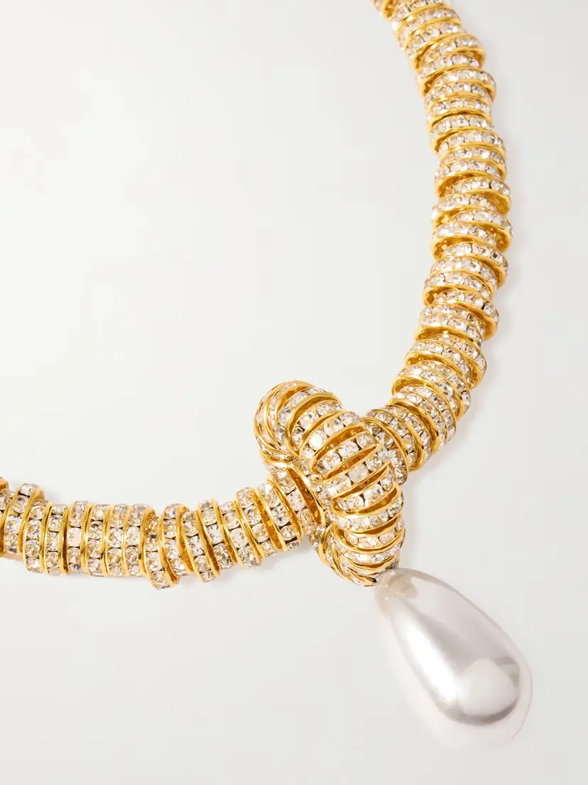 Julietta Gold-tone Faux Pearl And Swarovski Crystal Necklace | Thumbnail 4 Julietta Gold-tone Faux Pearl And Swarovski Crystal Necklace | Thumbnail 4