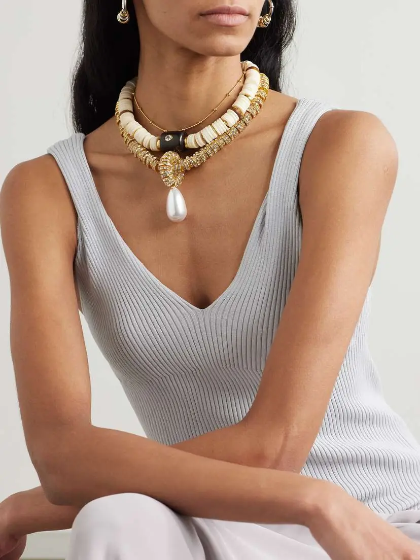 Julietta Gold-tone Faux Pearl And Swarovski Crystal Necklace | Thumbnail 5 Julietta Gold-tone Faux Pearl And Swarovski Crystal Necklace | Thumbnail 5