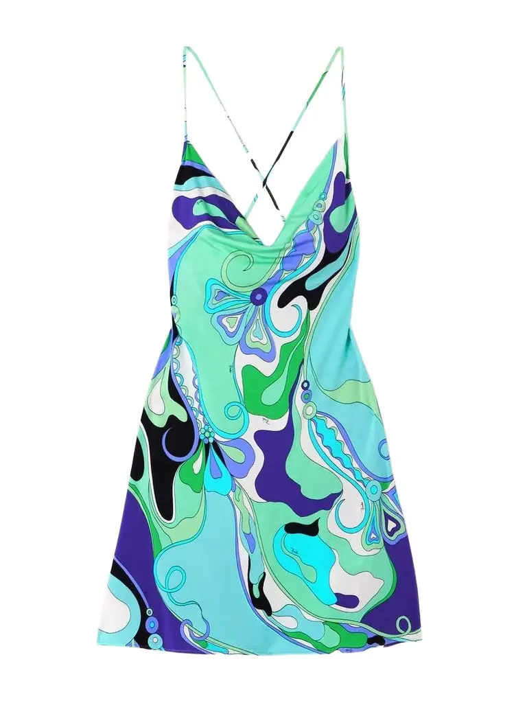 PUCCI Draped Printed Stretch-jersey Mini Dress | Thumbnail 1 PUCCI Draped Printed Stretch-jersey Mini Dress | Thumbnail 1