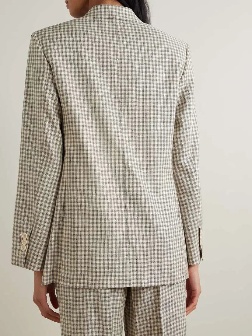 Theory Checked Linen-blend Blazer | Thumbnail 4 Theory Checked Linen-blend Blazer | Thumbnail 4