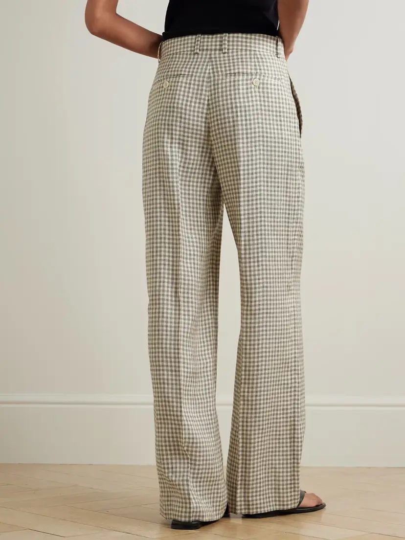 Theory Checked Linen-blend Wide-leg Pants | Thumbnail 4 Theory Checked Linen-blend Wide-leg Pants | Thumbnail 4