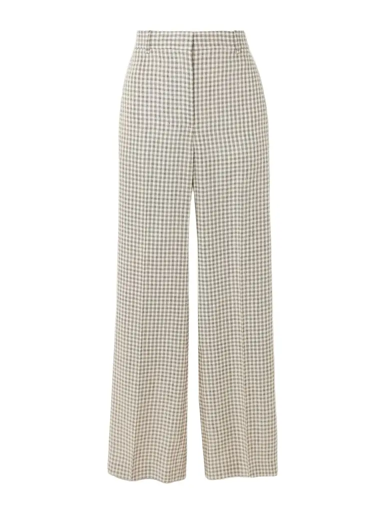 Theory Checked Linen-blend Wide-leg Pants | Thumbnail 1 Theory Checked Linen-blend Wide-leg Pants | Thumbnail 1