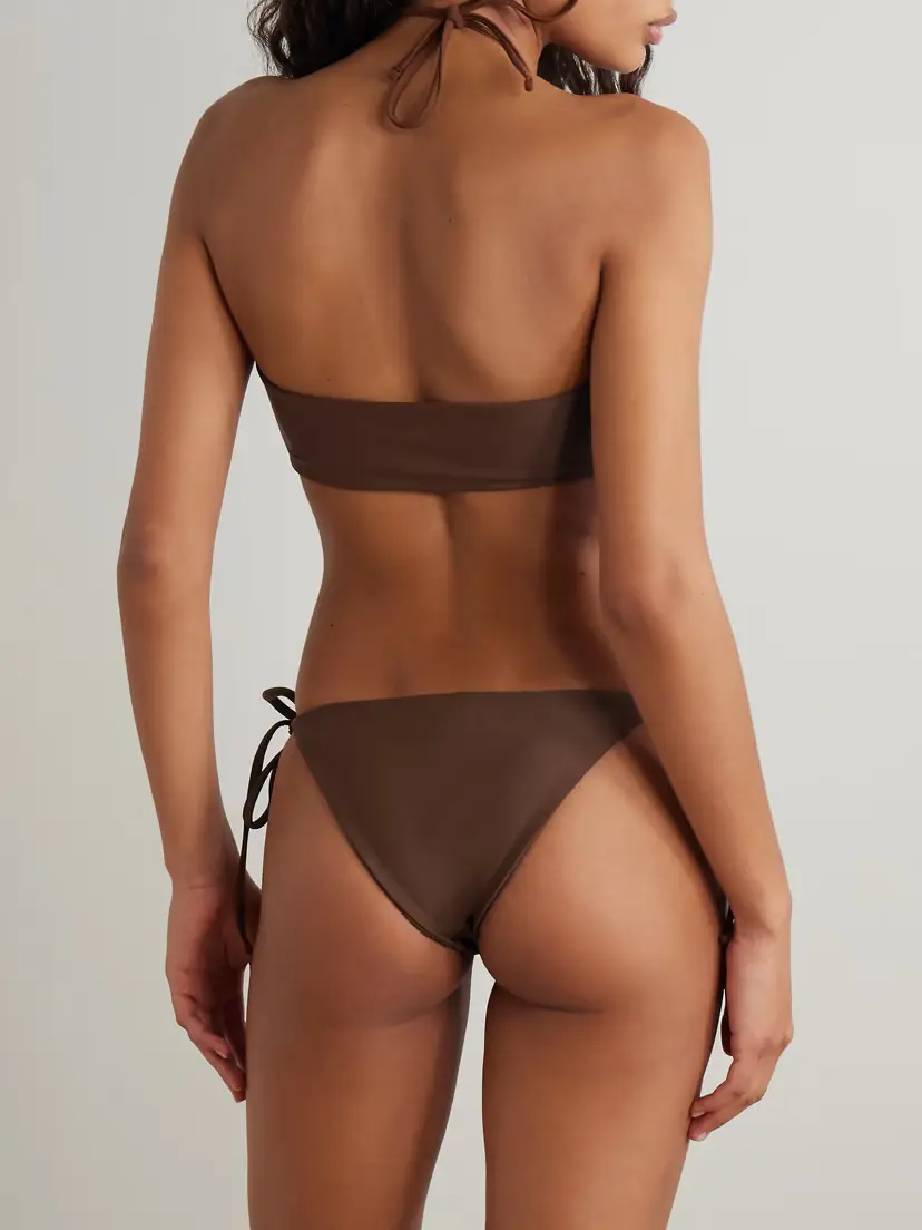 SARA CRISTINA Bahia Pearl-embellished Stretch-econyl® Halterneck Bikini | Thumbnail 3 SARA CRISTINA Bahia Pearl-embellished Stretch-econyl® Halterneck Bikini | Thumbnail 3