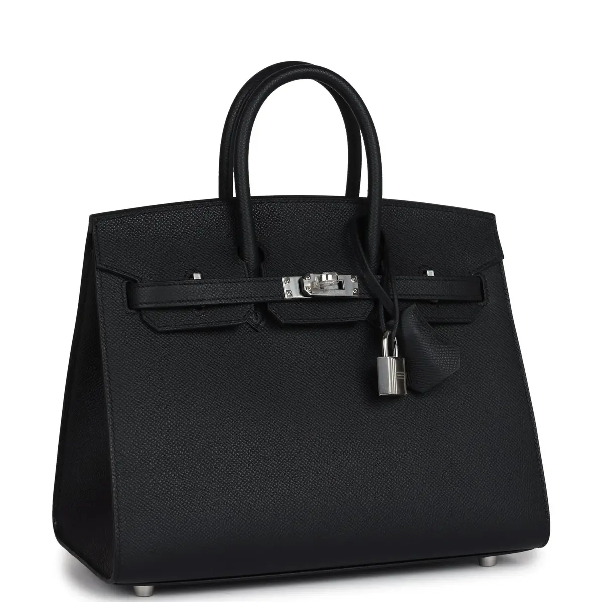 HERMÈS Hermes Birkin Sellier 25 Black Epsom Palladium Hardware | Thumbnail 2