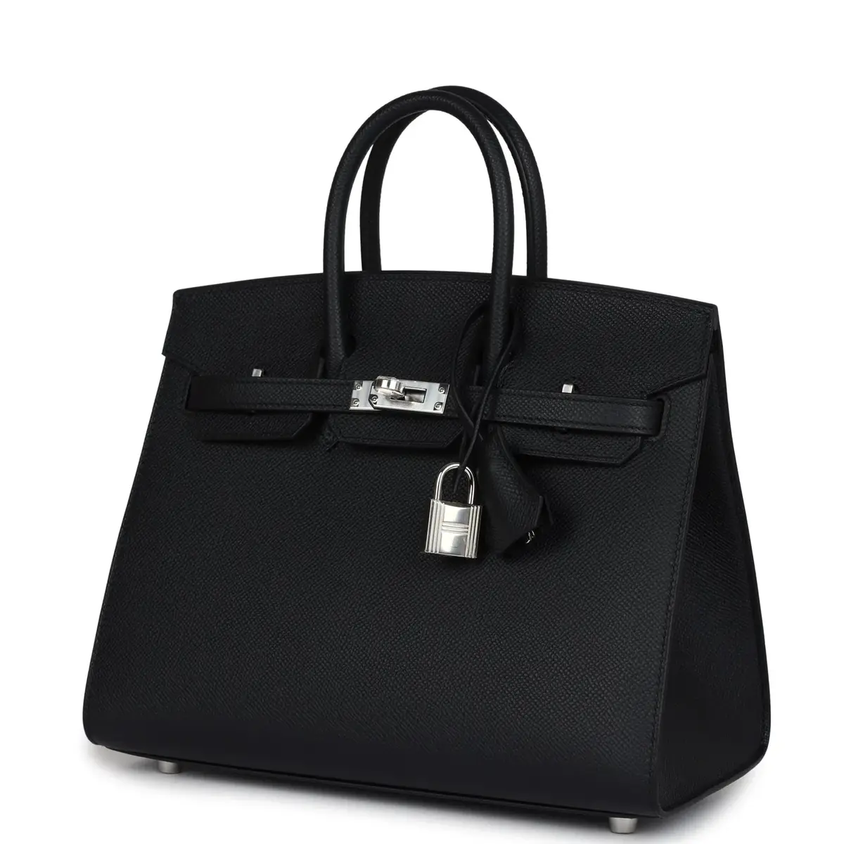 HERMÈS Hermes Birkin Sellier 25 Black Epsom Palladium Hardware | Thumbnail 5