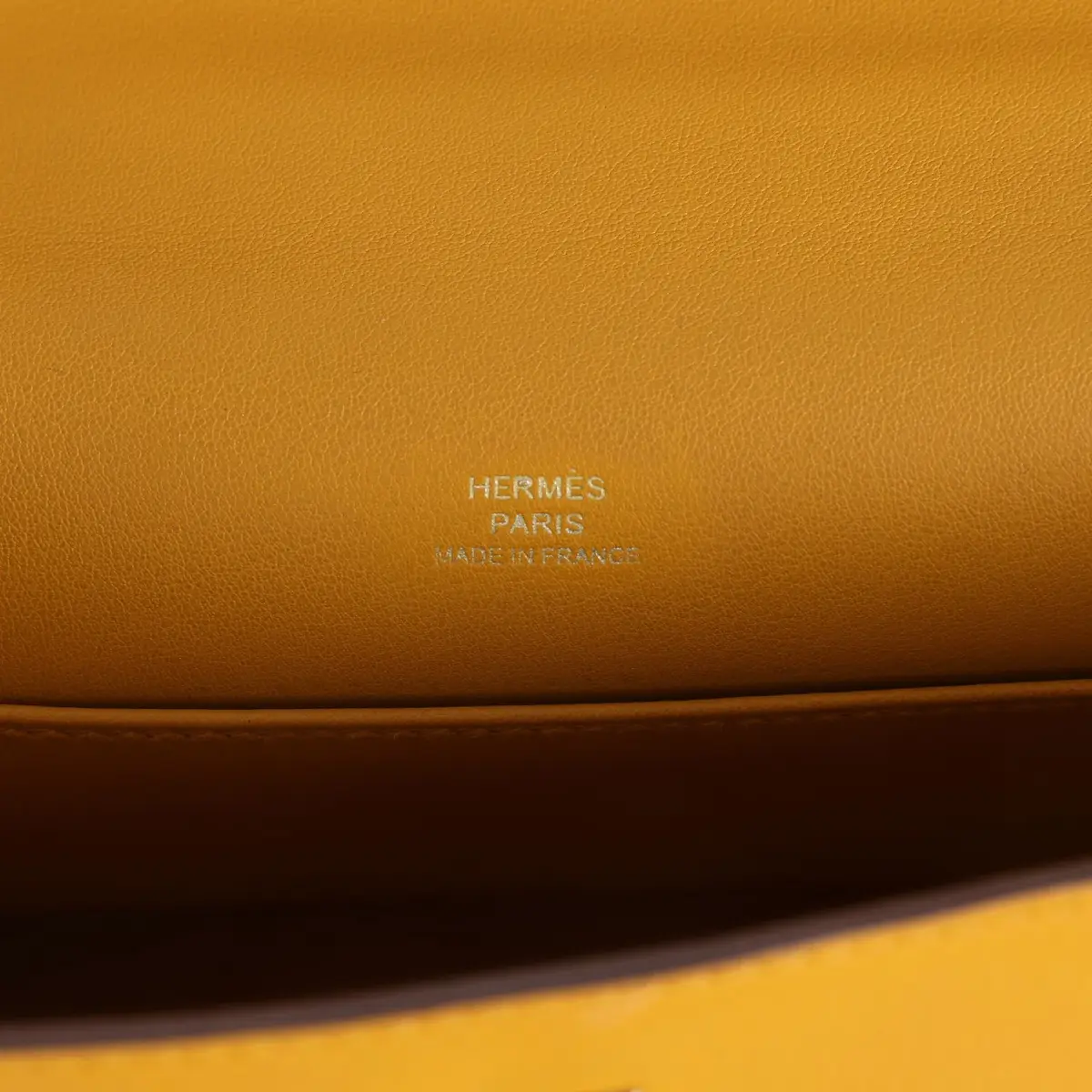 HERMÈS Pre-owned Hermes Kelly Pochette Jaune Ambre Swift Palladium Hardware | Thumbnail 7