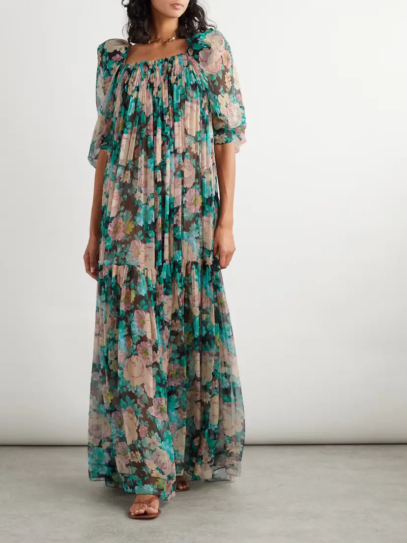 Chloé Gathered Floral-print Silk-muslin Maxi Dress | Thumbnail 2