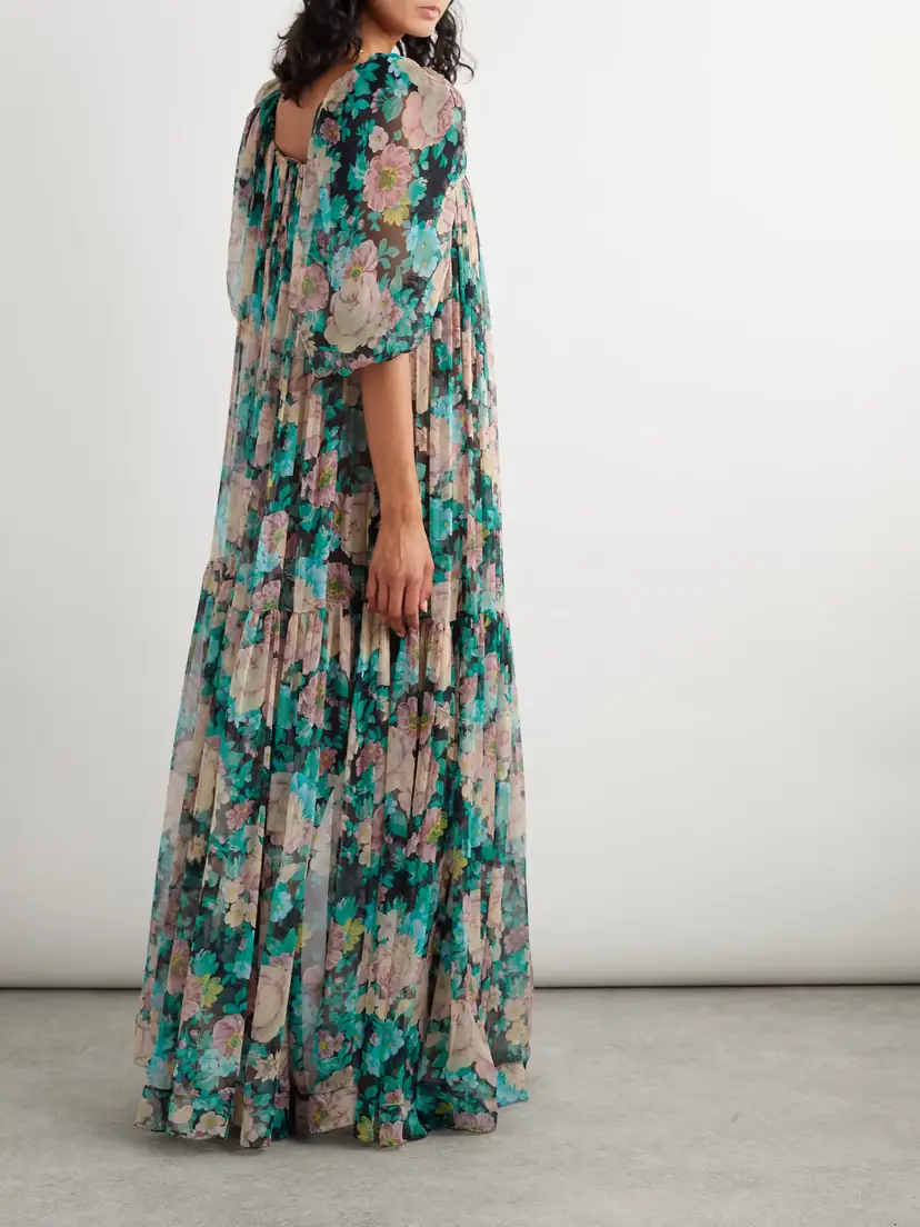 Chloé Gathered Floral-print Silk-muslin Maxi Dress | Thumbnail 3
