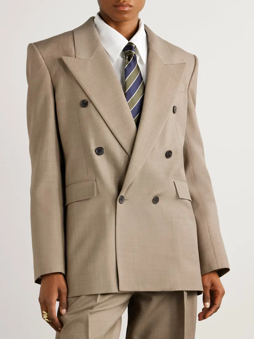 Saint Laurent Double-breasted Wool Suit Jacket | Thumbnail 3