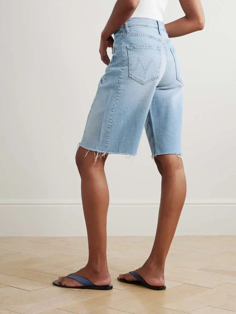 Mother The Half Pipe Bermuda Fray Denim Shorts | Thumbnail 3 Mother The Half Pipe Bermuda Fray Denim Shorts | Thumbnail 3